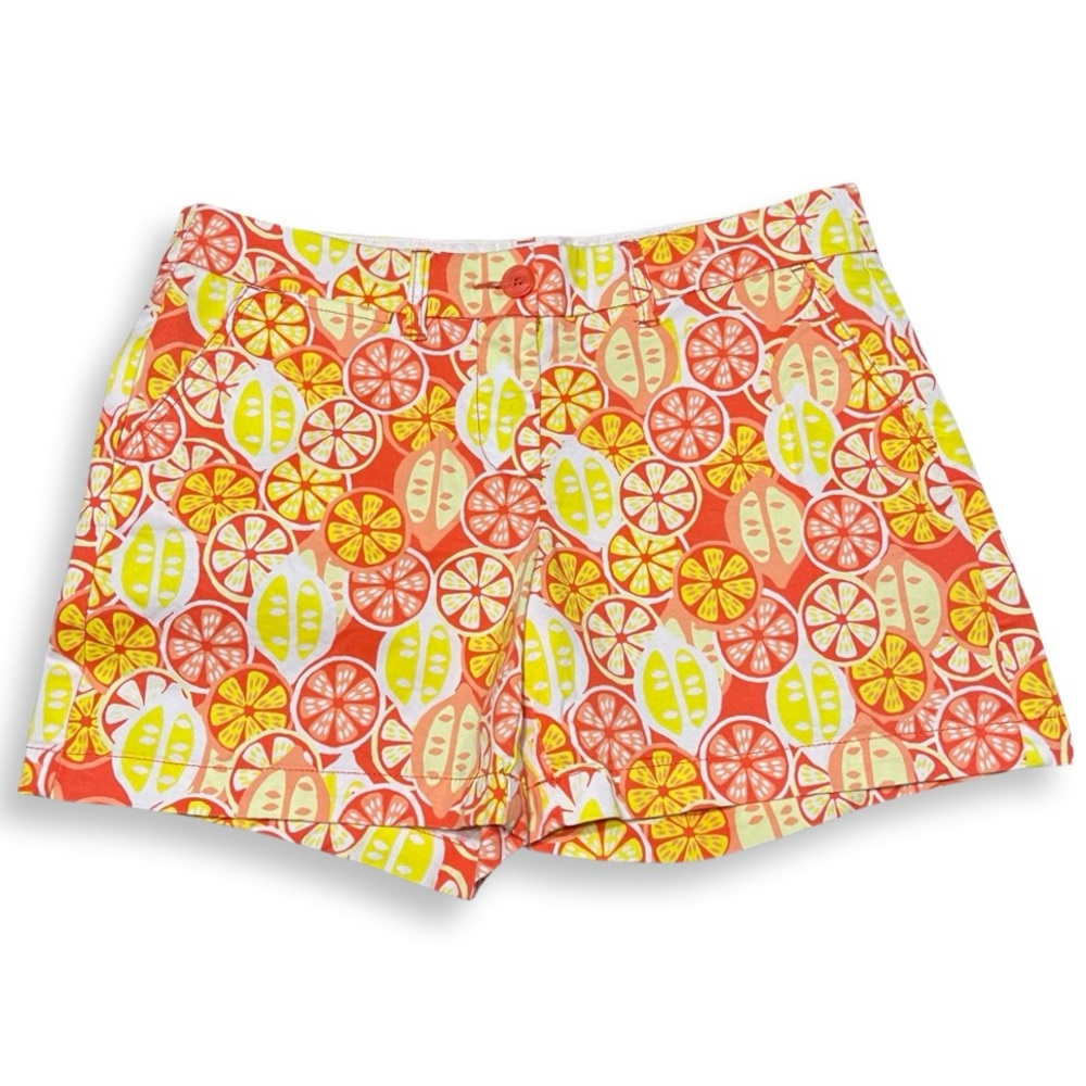 crown & ivy Citrus Print Women's Shorts - Orange and Yellow